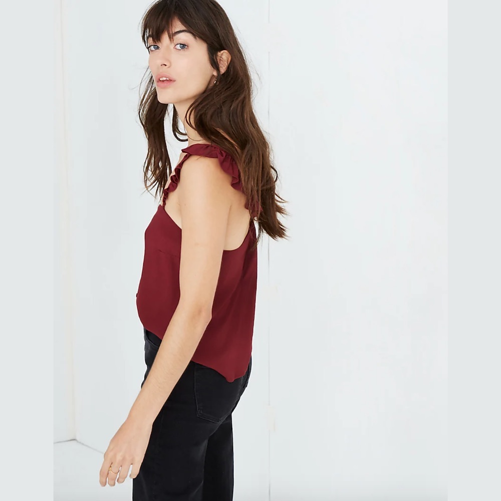 Madewell Ruffle-Strap Cami Top - Picture 2 of 7